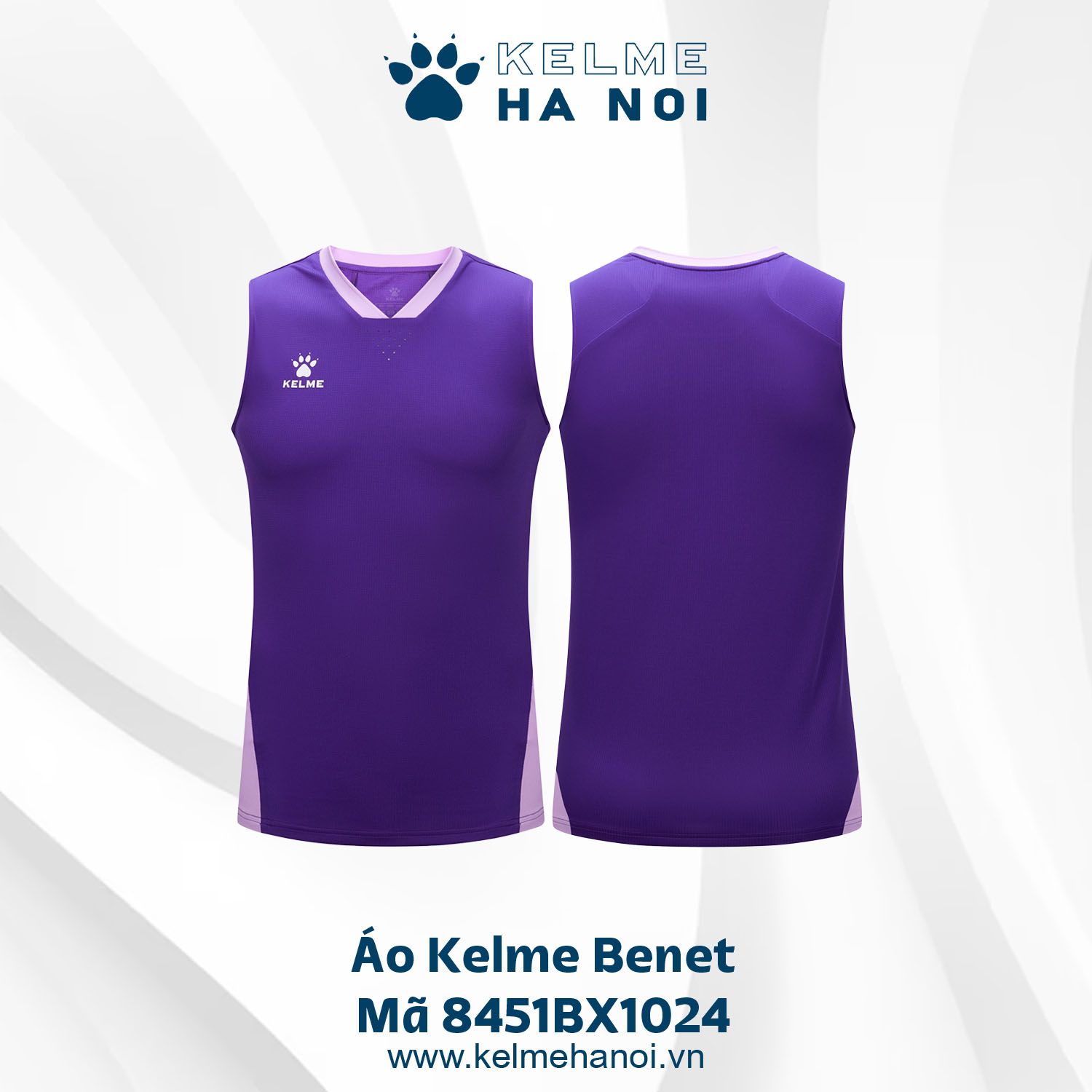 Áo Bóng Chuyền Không Tay Kelme Benet Mã 8451BX1024 màu tím Áo Bóng Chuyền Không Tay Kelme Benet Mã 8451BX1024 màu tím
