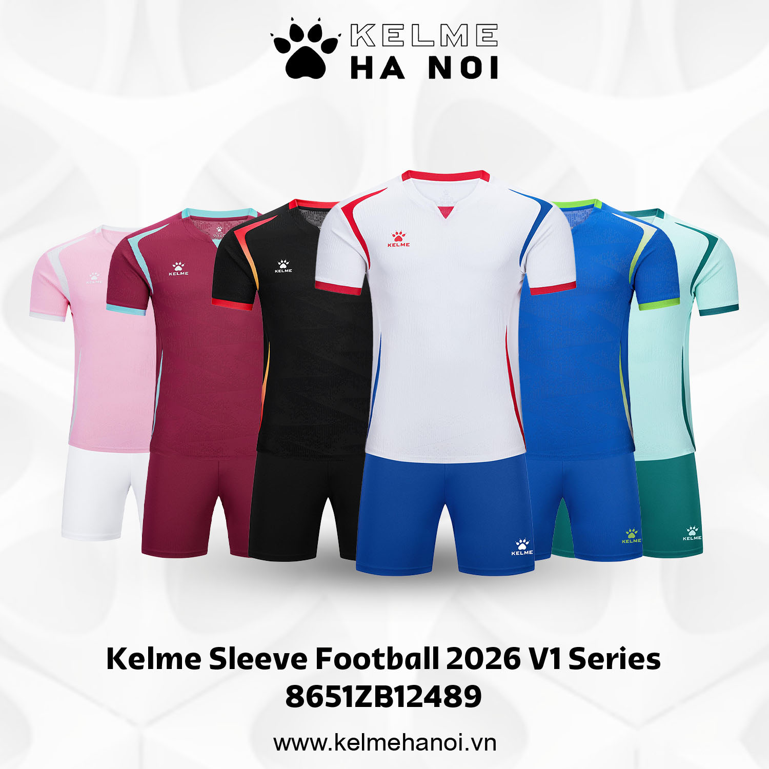 Áo bóng đá Kelme Short Sleeve Football Set 2026 V1 Series 8651ZB12489 mới