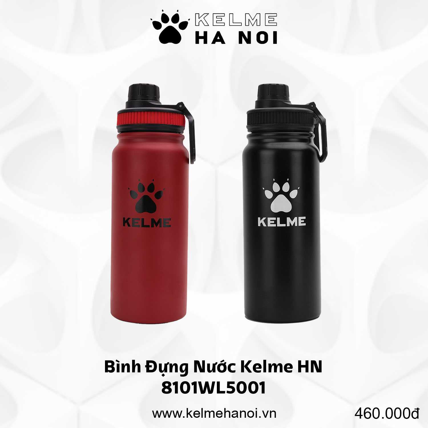 Bình Nước Giữ Nhiệt Thể Thao Kelme 8101WL5001 - 600ml - Tiện Dụng Bền Đẹp màu đen đỏ